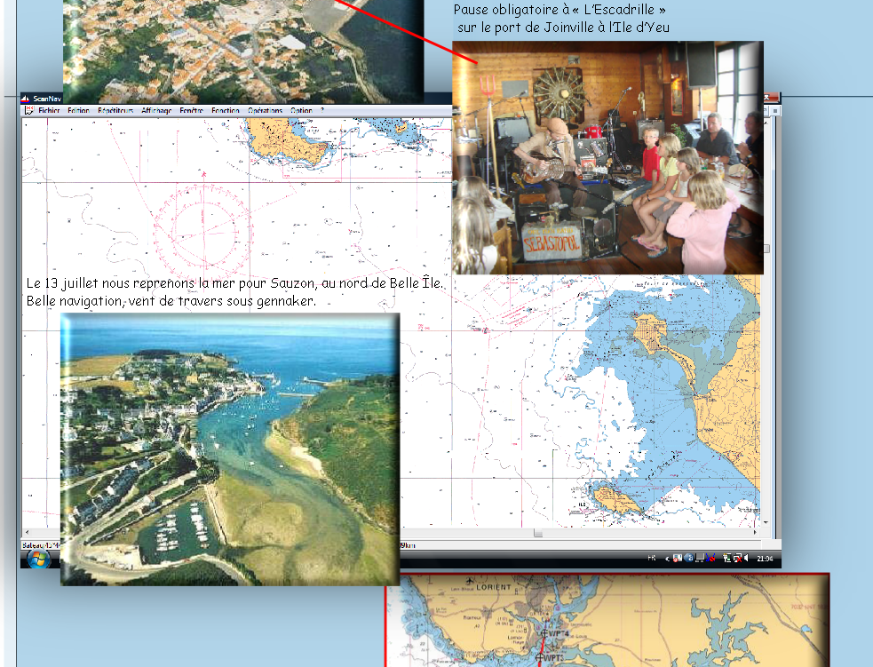 Le 13 juillet nous reprenons la mer pour Sauzon, au nord de Belle Île.
Belle navigation, vent de travers sous gennaker.
